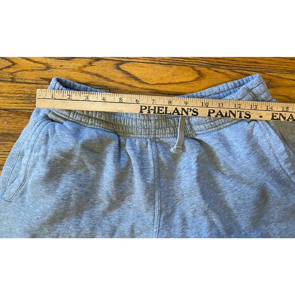 VTG Nike Big Black Swoosh Sweat Shorts Pockets Men’s M Gray Drawstring Pull On - Picture 6 of 10